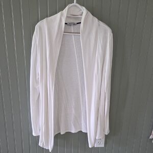 White Open Front Cardigan Sweater